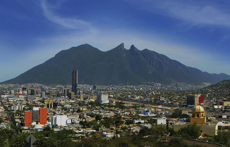 Monterrey Skyline and Mountains