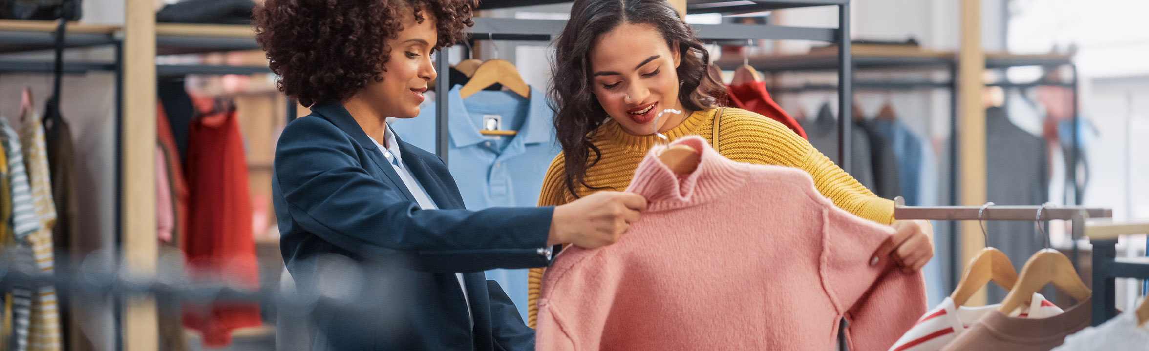 Women shopping for clothes