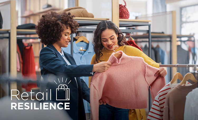 Women shopping for clothes