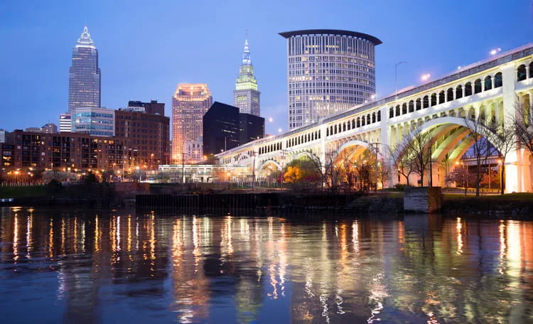 Spectacular Downtown Cleveland View from River