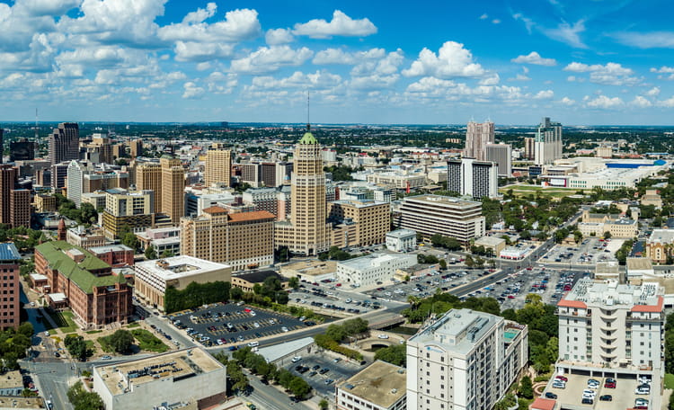 San Antonio Skyline Aerial