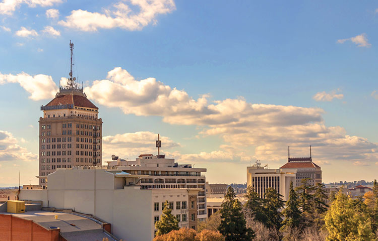 Fresno California skyline