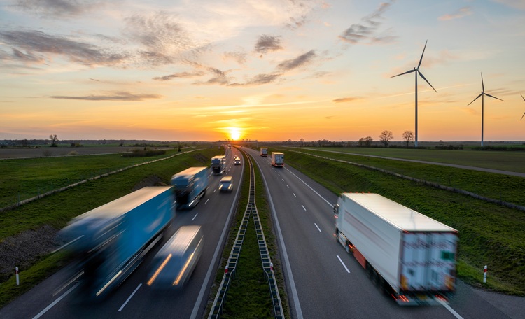 Highway, trucks, wind