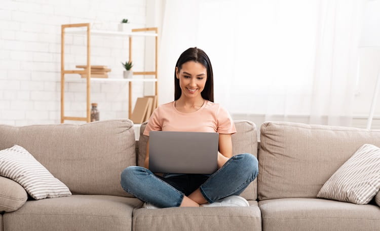 room, student, sofa, laptop
