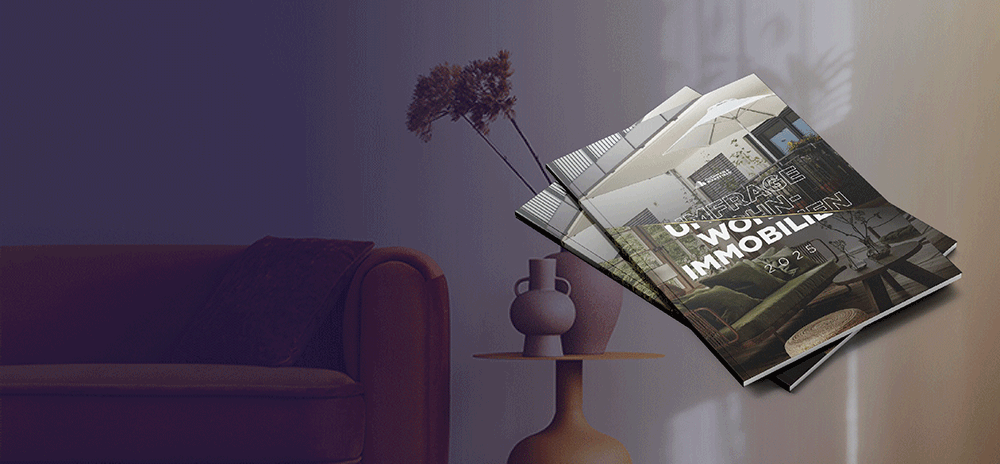 Visual with sofa and flower, report mock-up