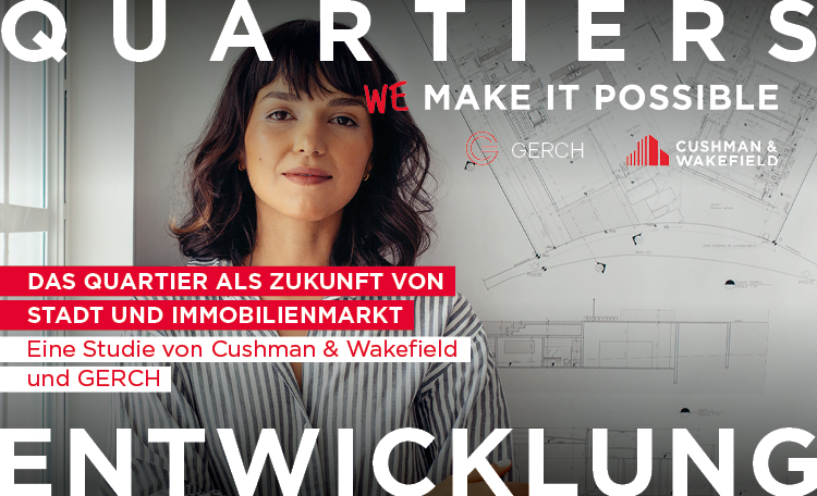 Portrait of female architect with blueprints in office