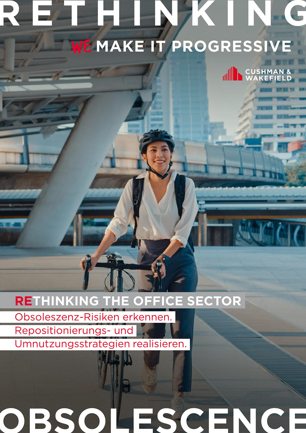 A businesswoman on the way to office with her bicycle