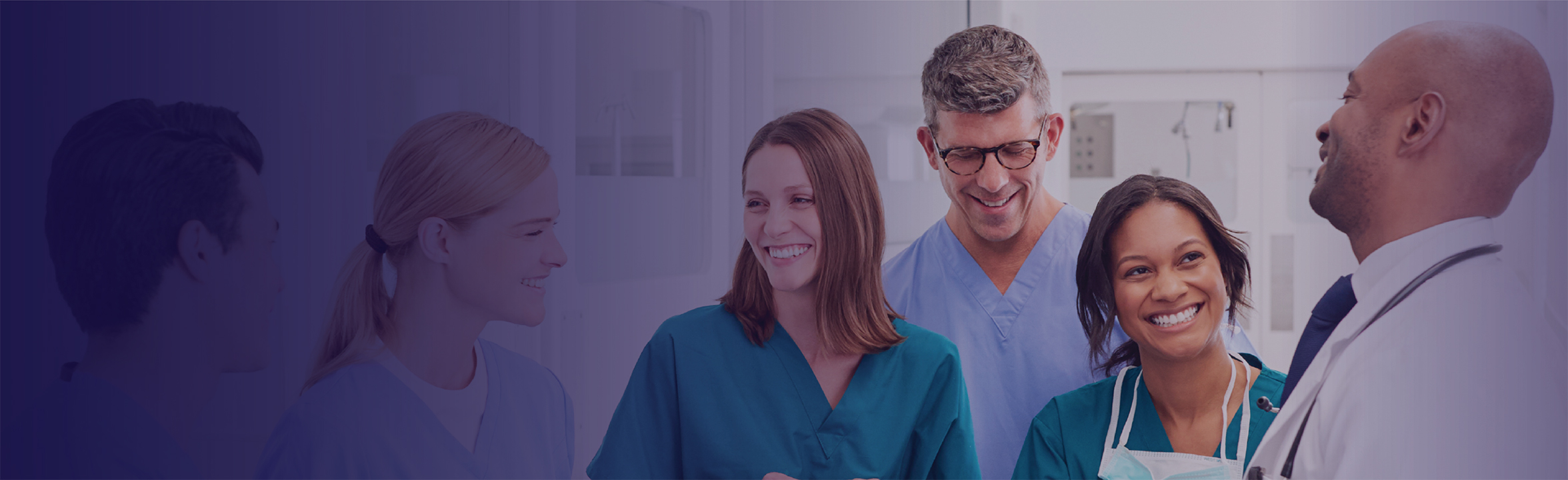 Hospital staff in conversation