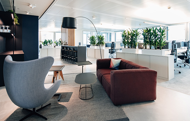 Modern Office Space with Seating Area