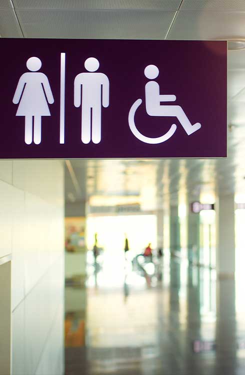 WC Schild fuer Damen, Herren und Behindertentoiletten