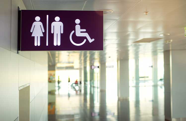 WC Schild fuer Damen, Herren und Behindertentoiletten