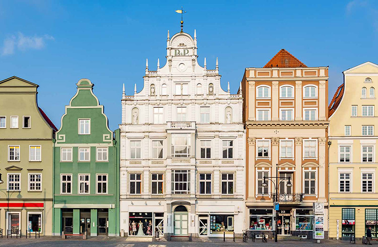 Multi-colored houses in the historic old town