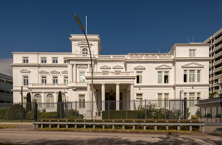 The U.S. Consulate General on the banks of the Alster in Hamburg