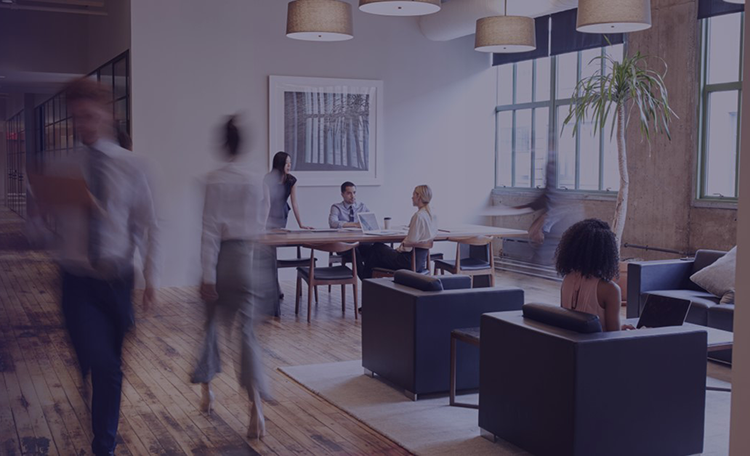 Office space with people