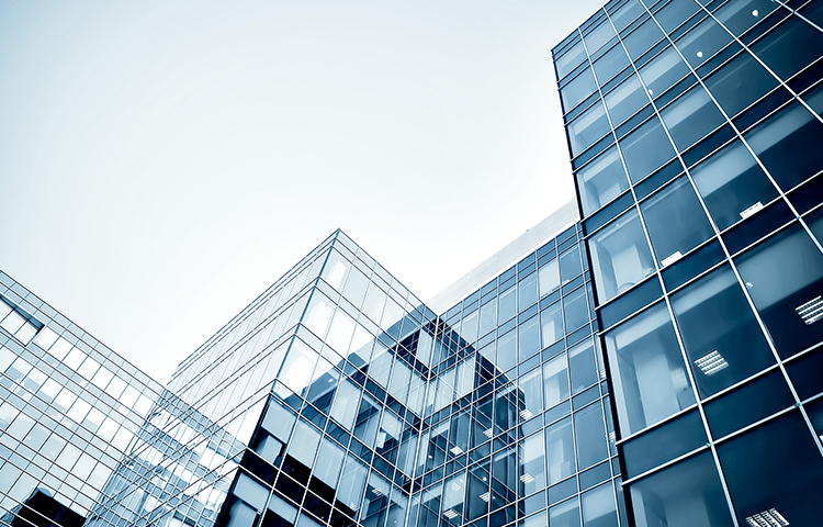 Modern building with glass facade