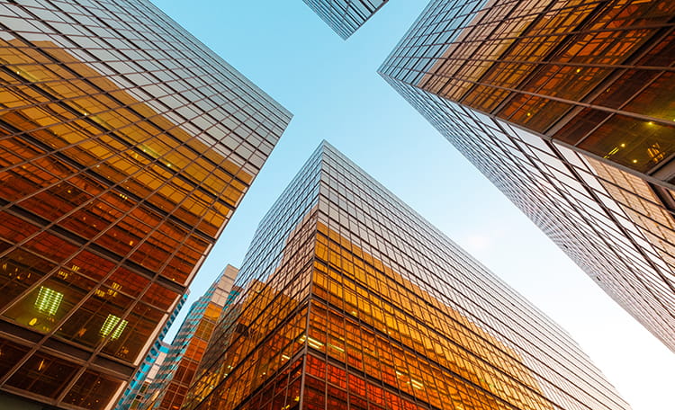 Office buildings with blue sky