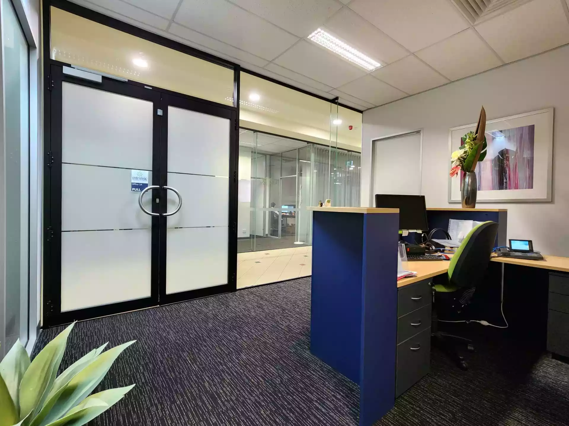 Professional Office with Green Leafy Outlook