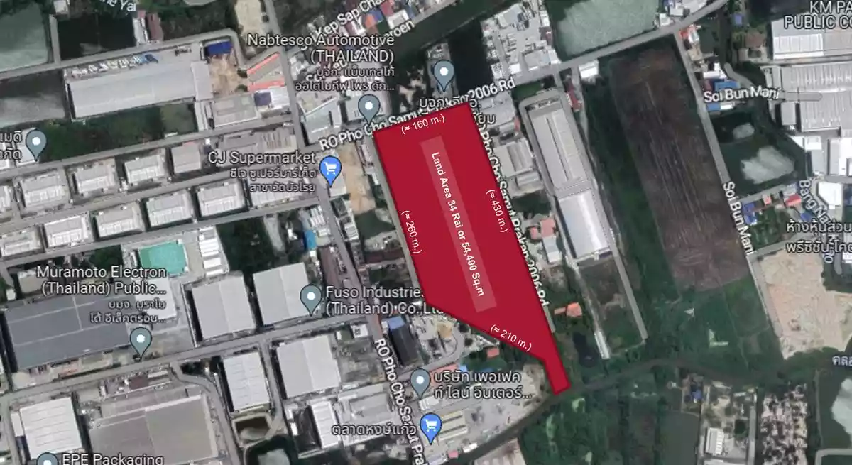 Industrial Land for Sale at Bangna-Trad Road km.23 (Outbound) Purple Zone