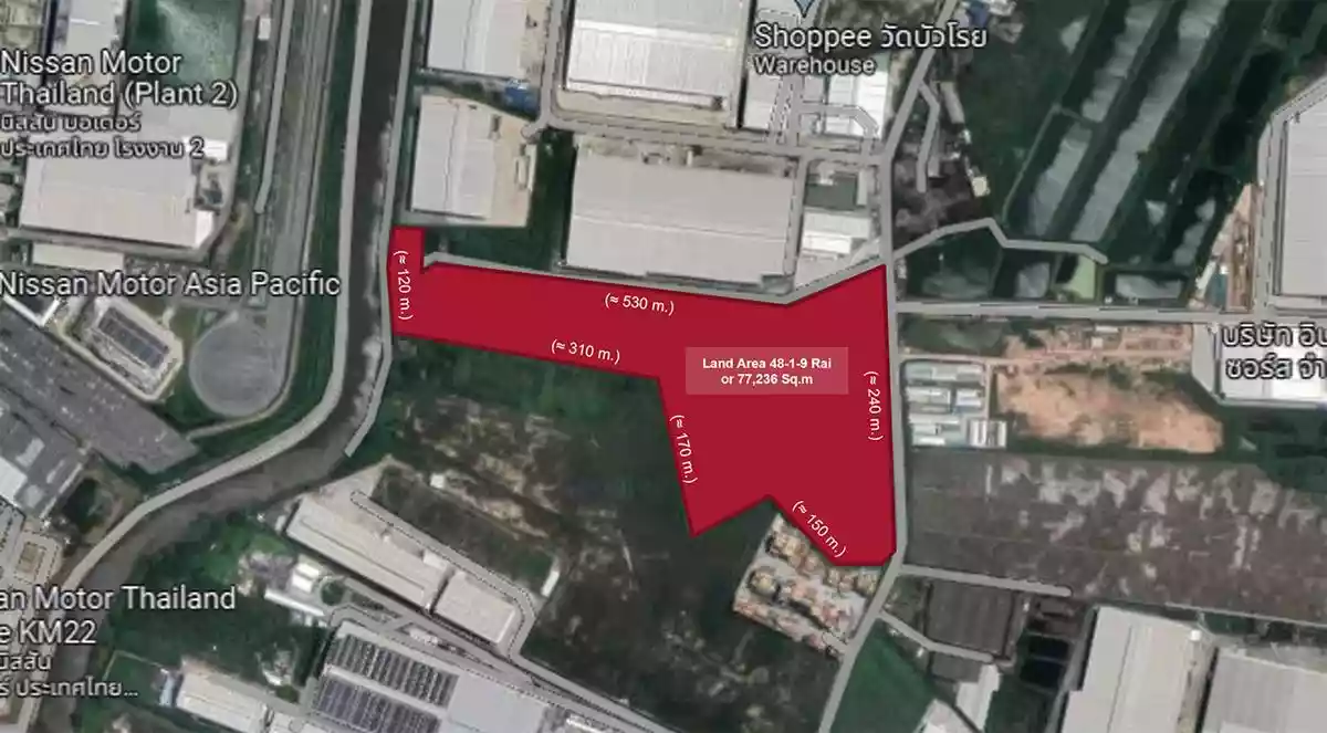 Industrial Land for Sale at Bangna-Trat Road km.23 (Outbound) Purple Zone