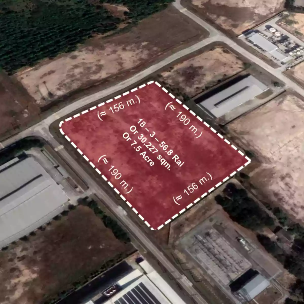 Industrial Land For Sale 18-3-56.8 Rai in WHA Rayong Industrial Land