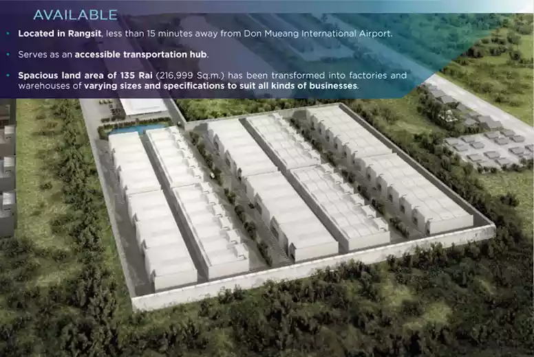 Warehouse 500-1,200 SQM For Rent Khlong Luang Pathum Thani