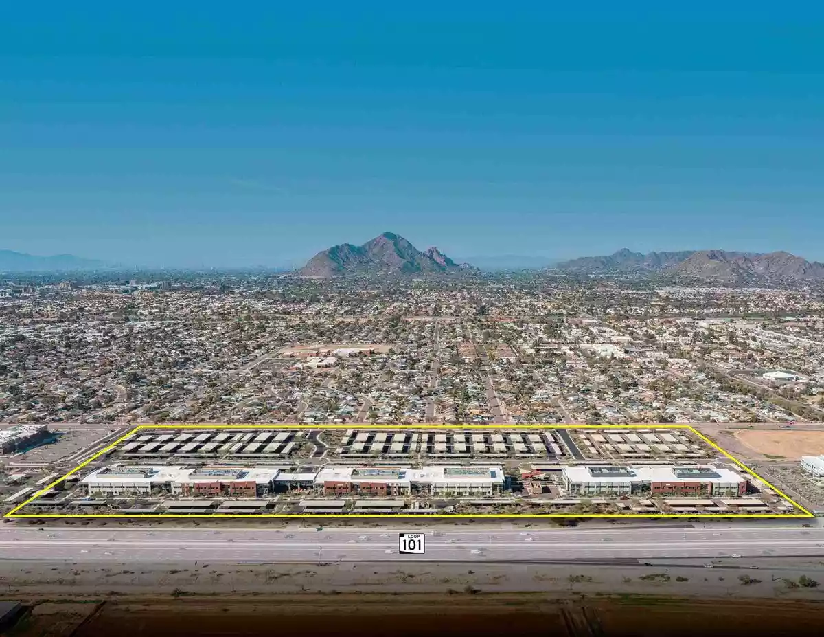 Aerial of 3 Buildings
