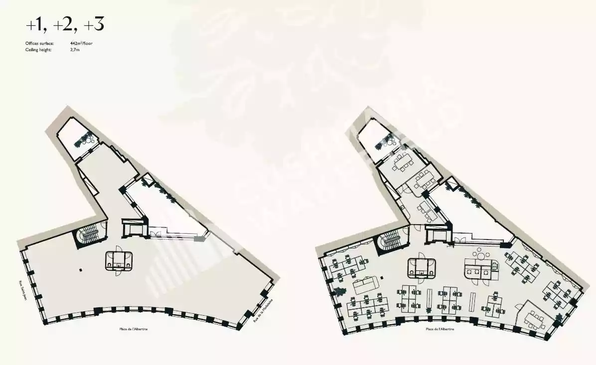 Place de l'Albertine, 1-2-3